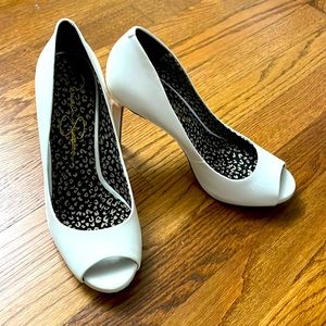 White Peep Toe Heels